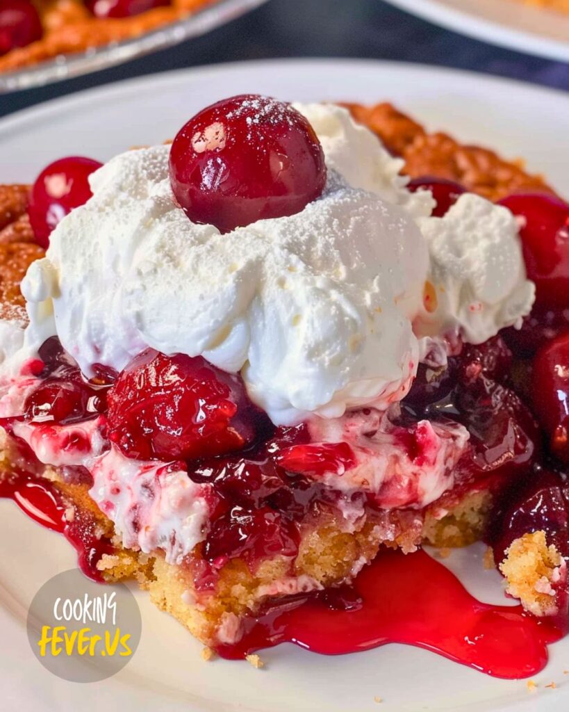 Serving 3-Ingredient Cherry Dump Cake 