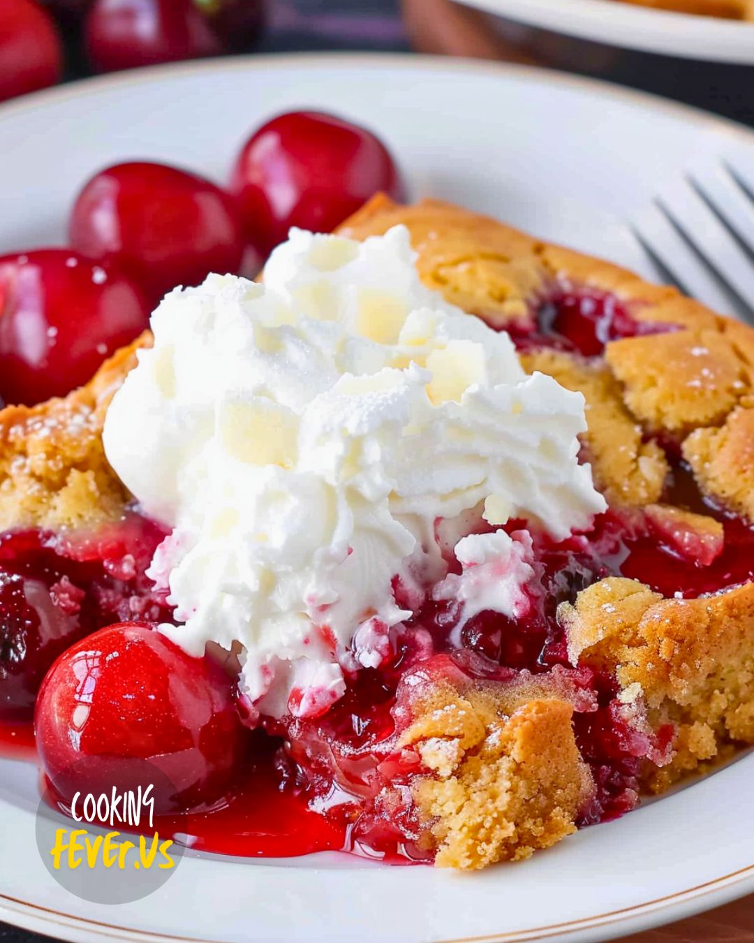 Serving 3-Ingredient Cherry Dump Cake