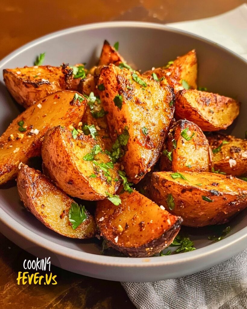 Serving Air Fryer Potato Wedges