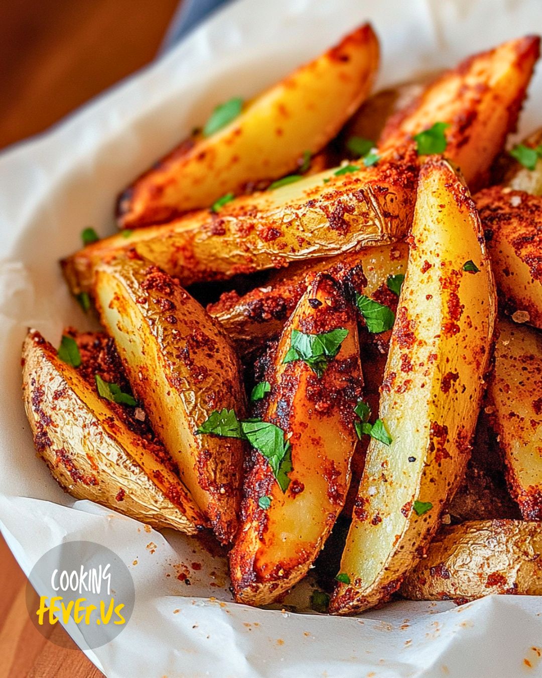 Air Fryer Spicy Extra Crispy Potato Wedges Recipe