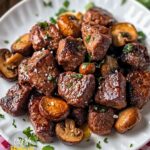 Air Fryer Steak Bites & Mushrooms Recipe