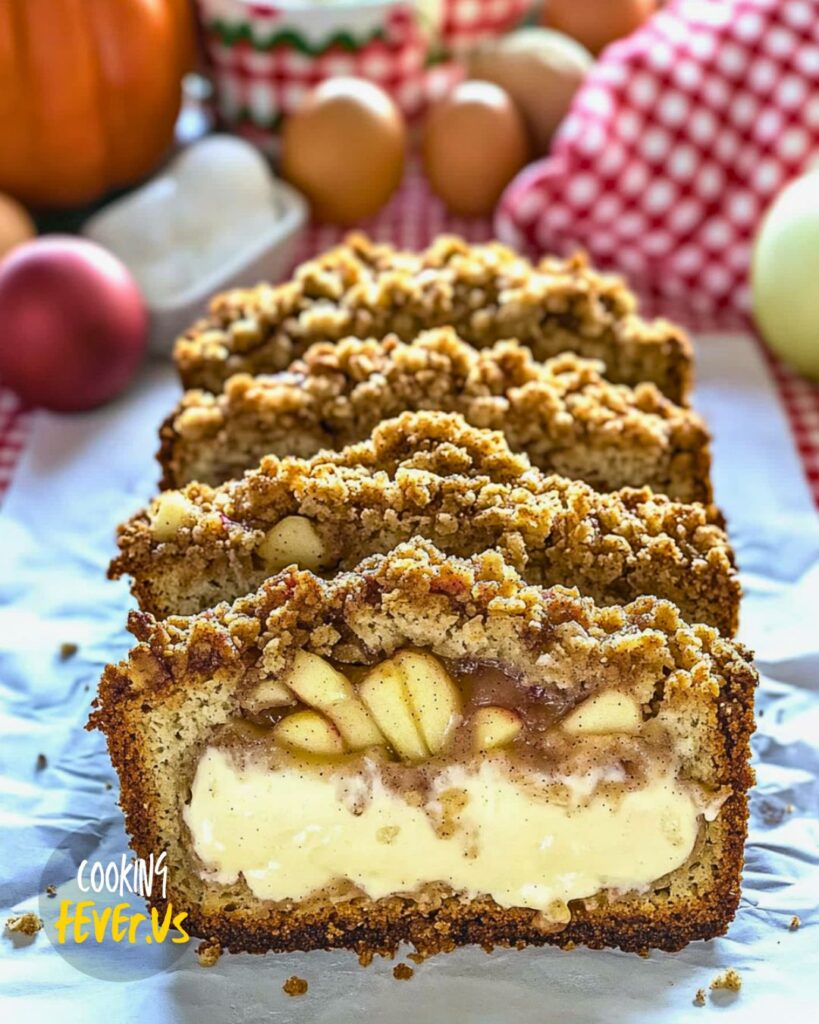 Making Apple Crisp Cheesecake Bread