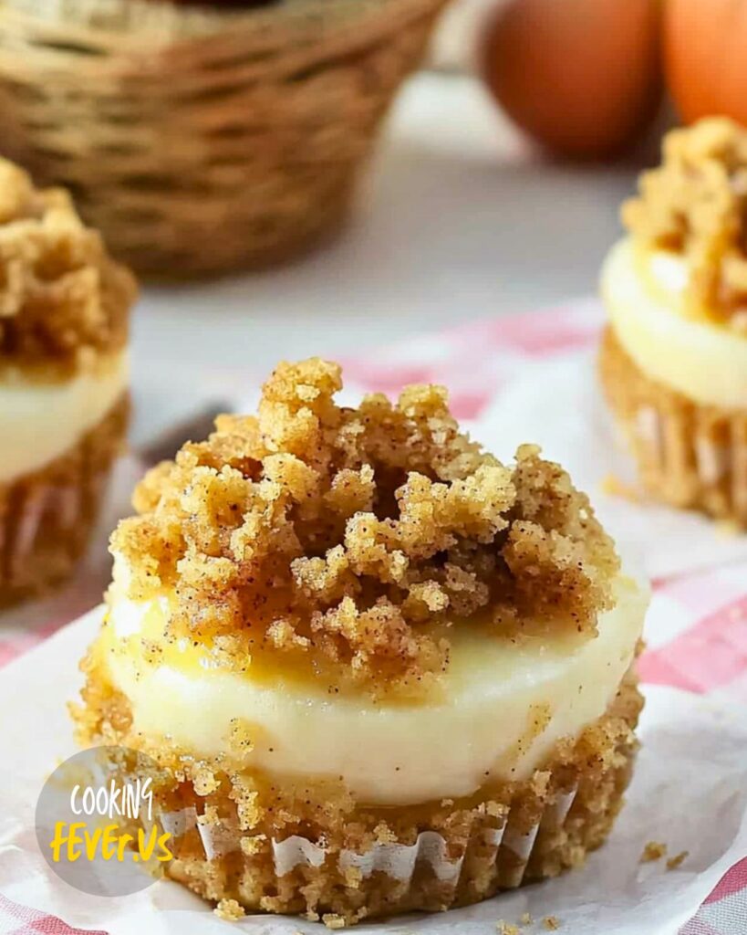 Making Apple Crisp Mini Cheesecakes