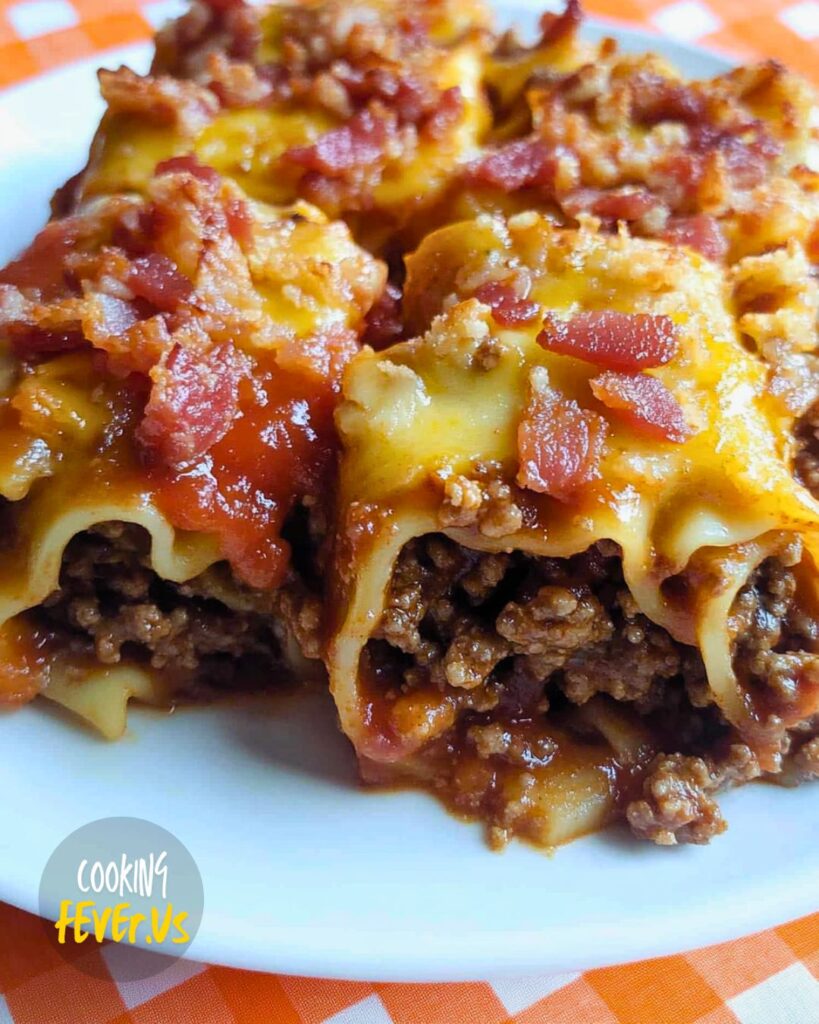 Making Bacon Cheeseburger Lasagna Rolls