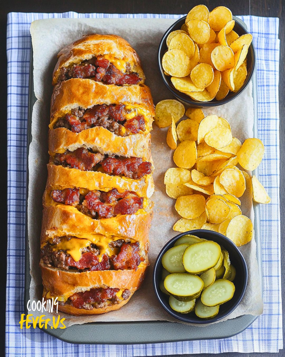 Bacon Cheeseburger Stuffed French Bread Recipe