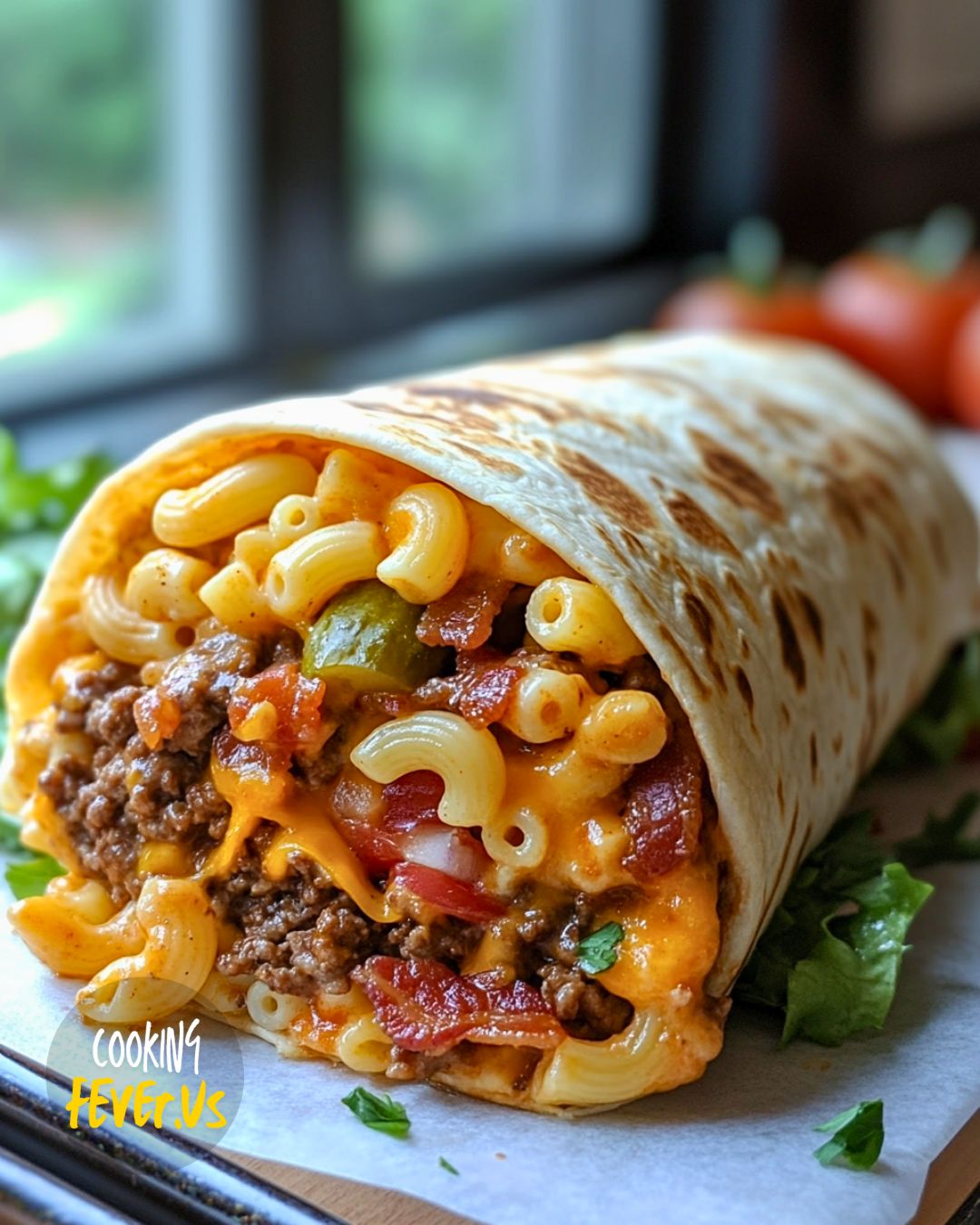 Bacon Macaroni Cheeseburger Wrap Recipe