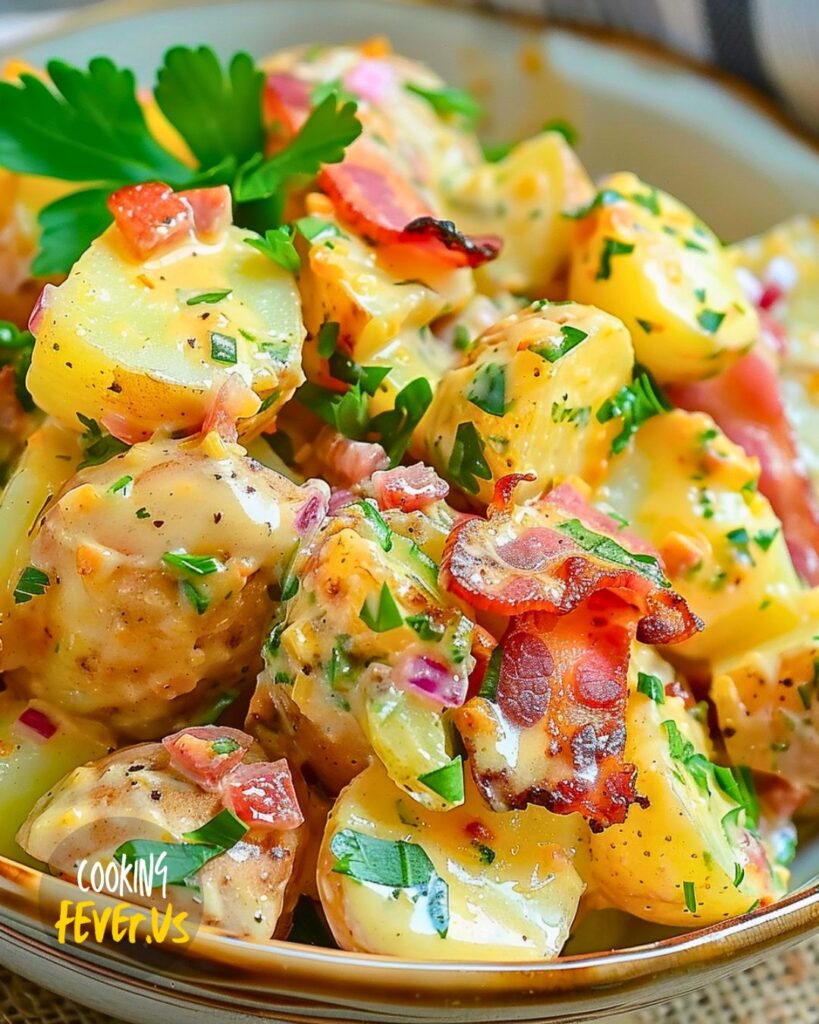 Bacon Potato Salad with Sweet Mustard Dressing