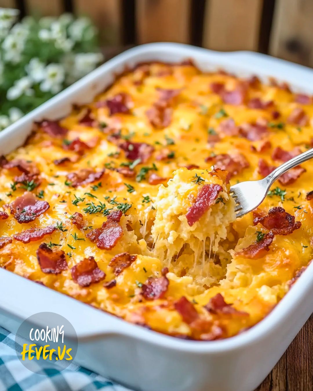 Bacon and Cheddar Hash Brown Bake Recipe