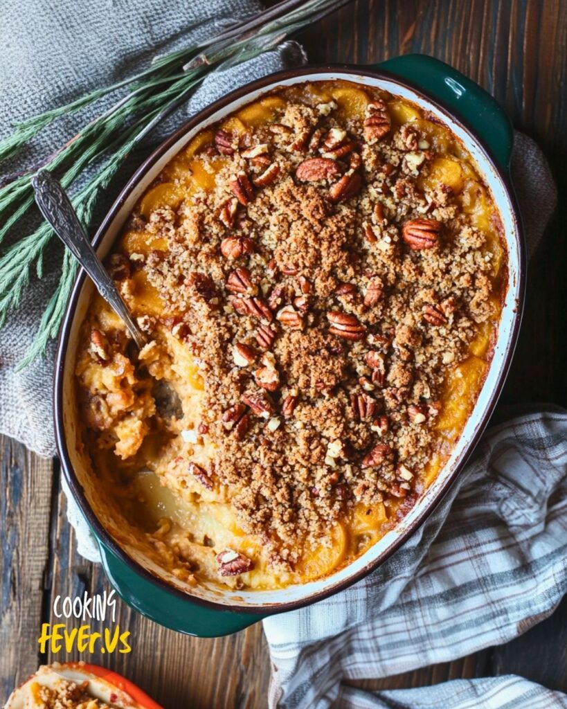 Making Baked Sweet Potato And Apple Casserole