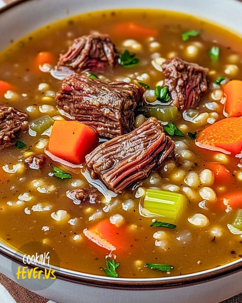 Making Beef Barley Soup