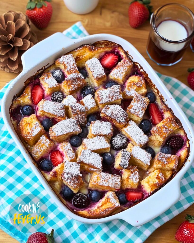 Making Berry French Toast Casserole