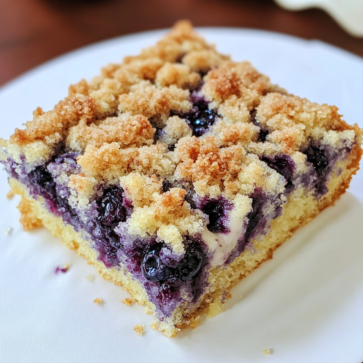 Making Blueberry Crumb Cake