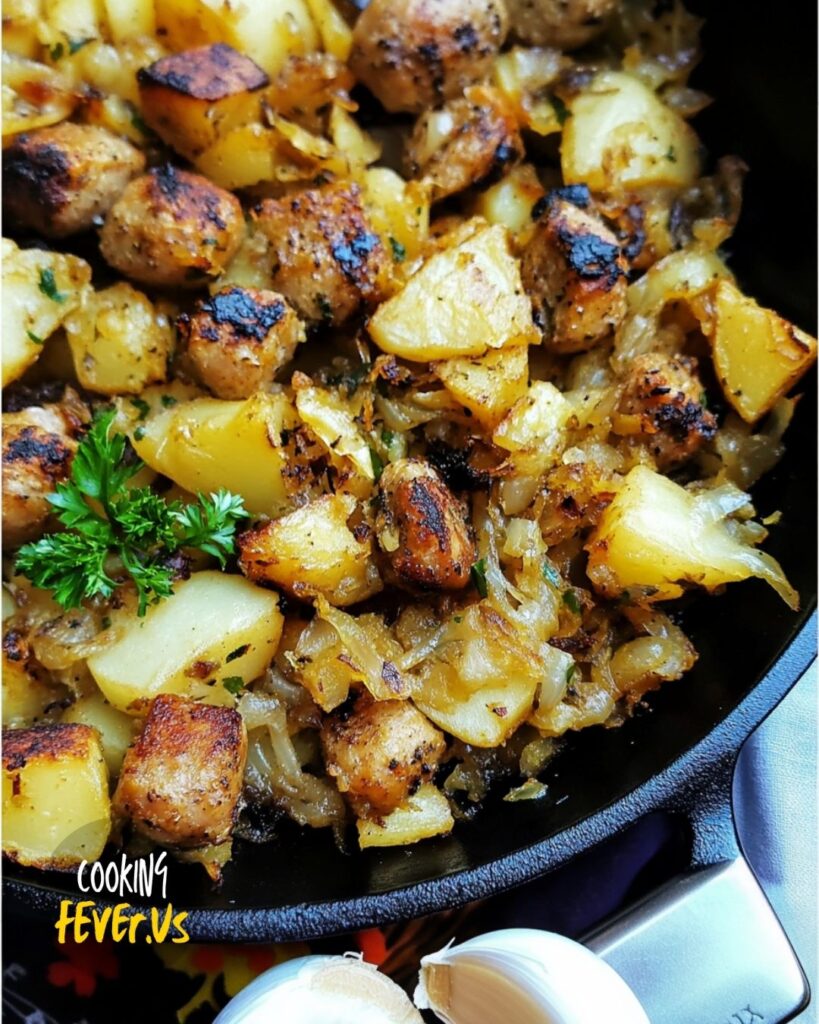 Bratwurst Potatoes And Sauerkraut Skillet