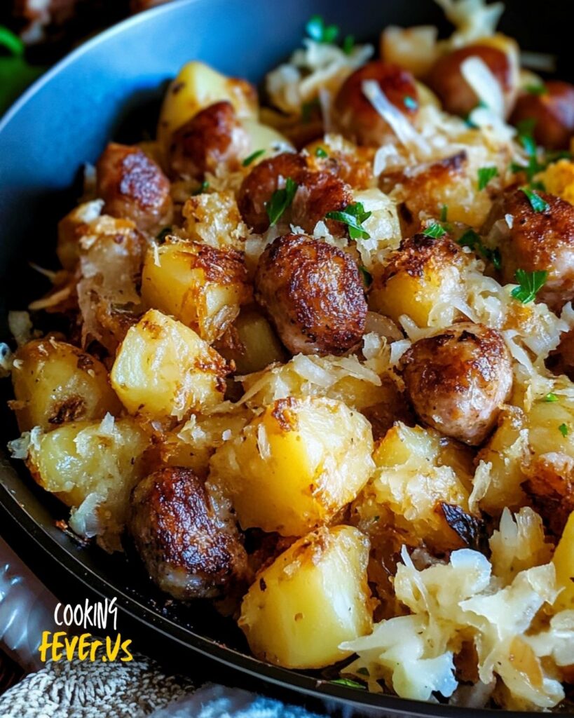 Bratwurst Potatoes And Sauerkraut Skillet Recipe