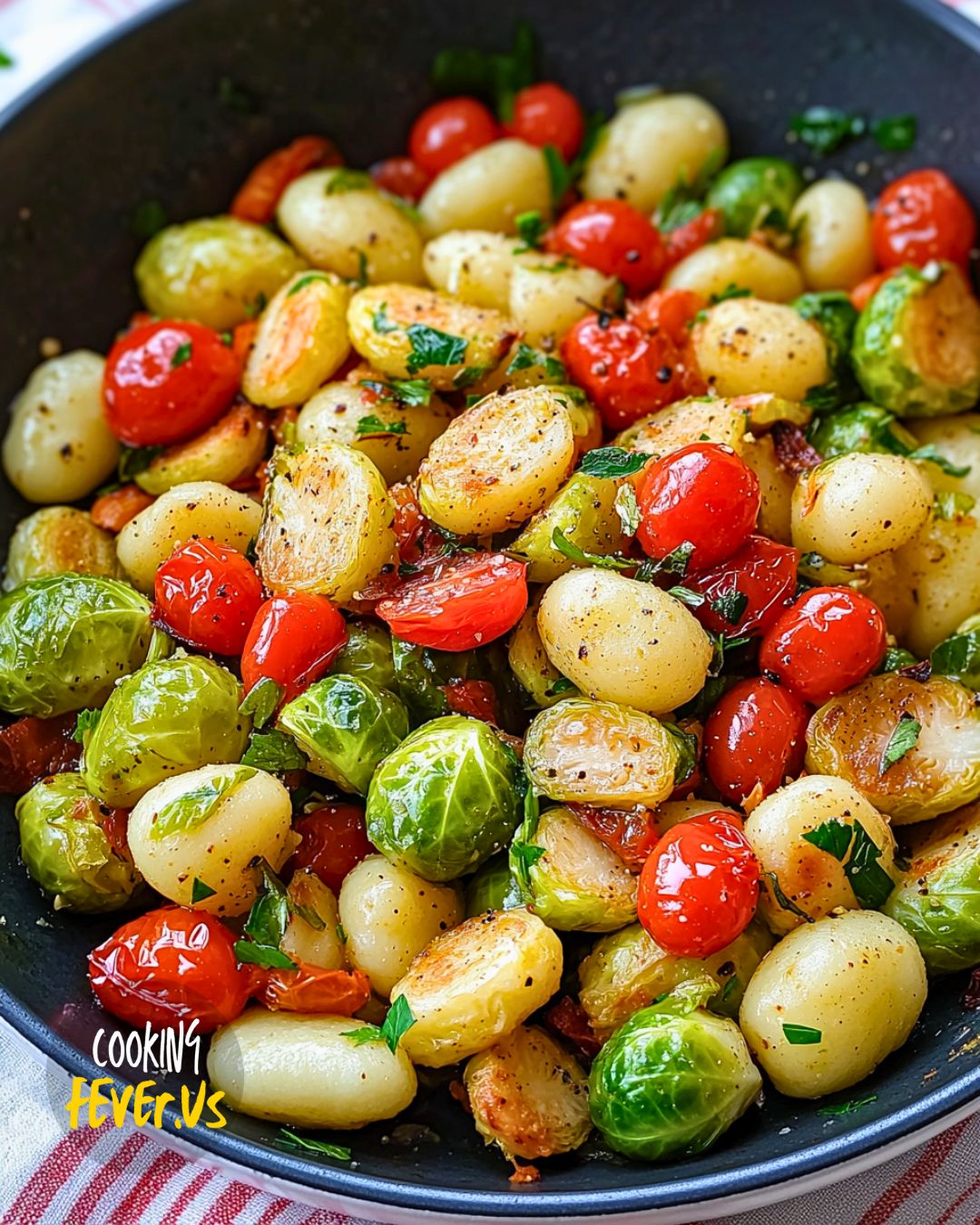 Brussels Sprouts, Cherry Tomatoes and Gnocchi Recipe