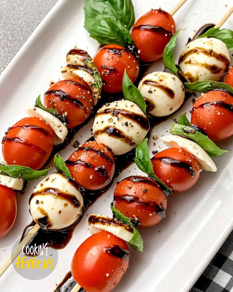 Making Caprese Salad Skewers