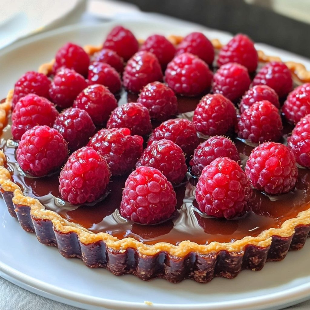 Caramel Chocolate Raspberry Tart