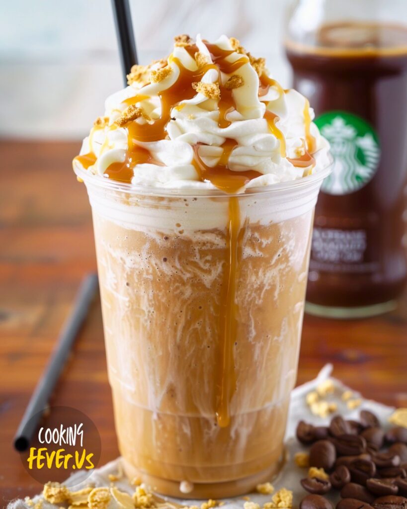 Making Caramel Frappuccino