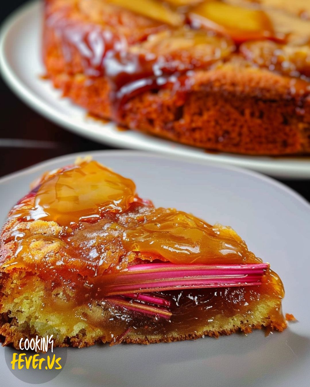 Caramel Rhubarb Upside Down Cake Recipe