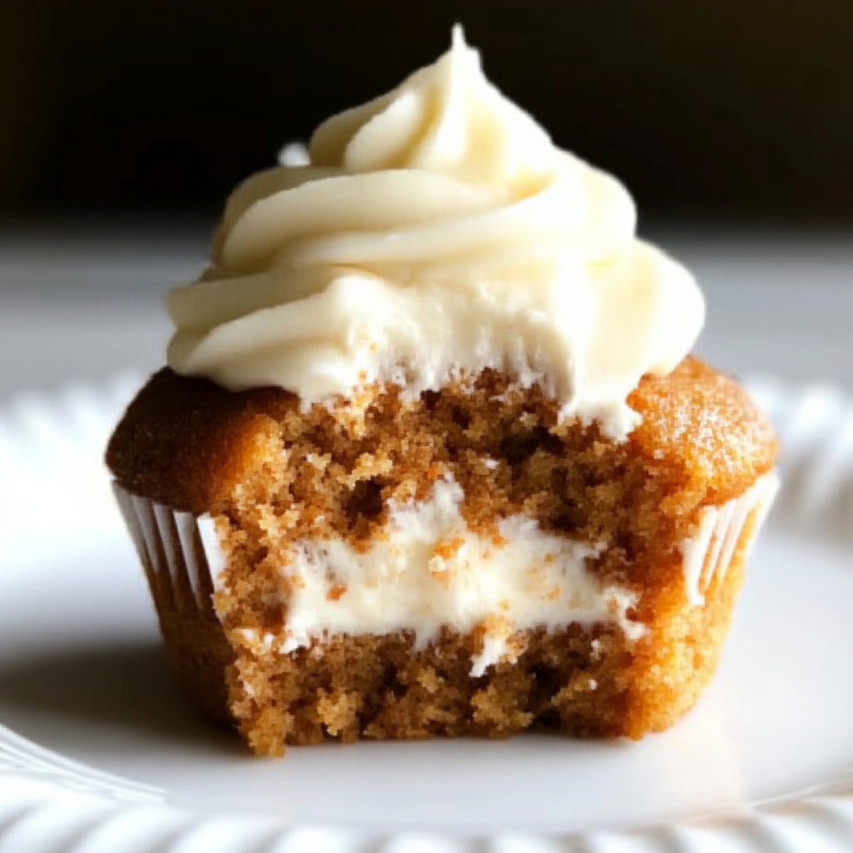 Preparing Carrot Cake Cupcakes With Cream Cheese Frosting