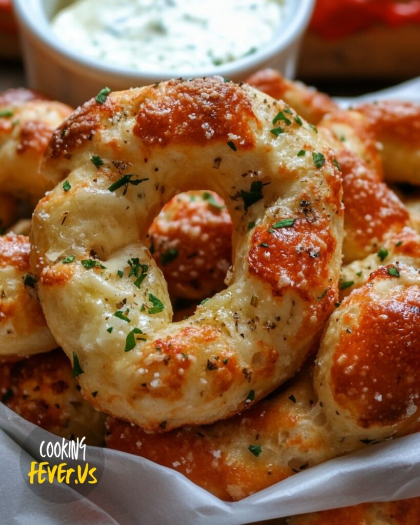 Cheese-Stuffed Garlic Parmesan Pretzels Recipe Making