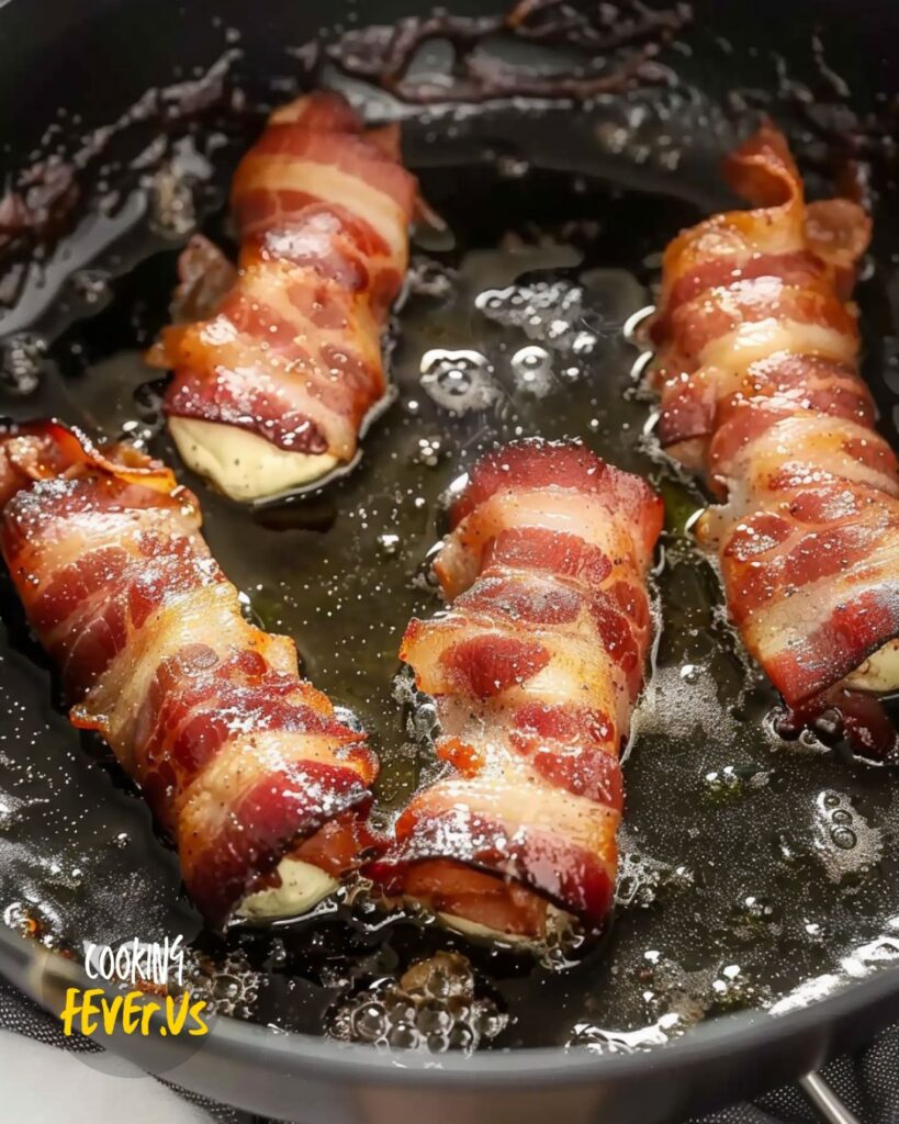 Making Cheese Wrapped In Bacon