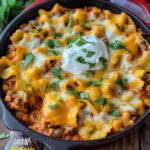 Cheesy Beef Enchilada Tortellini Skillet Recipe