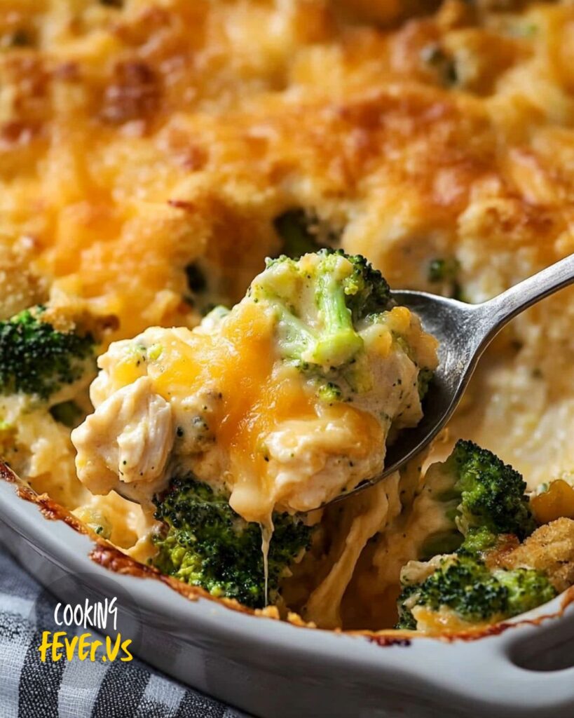 Preparing Cheesy Chicken Broccoli Casserole