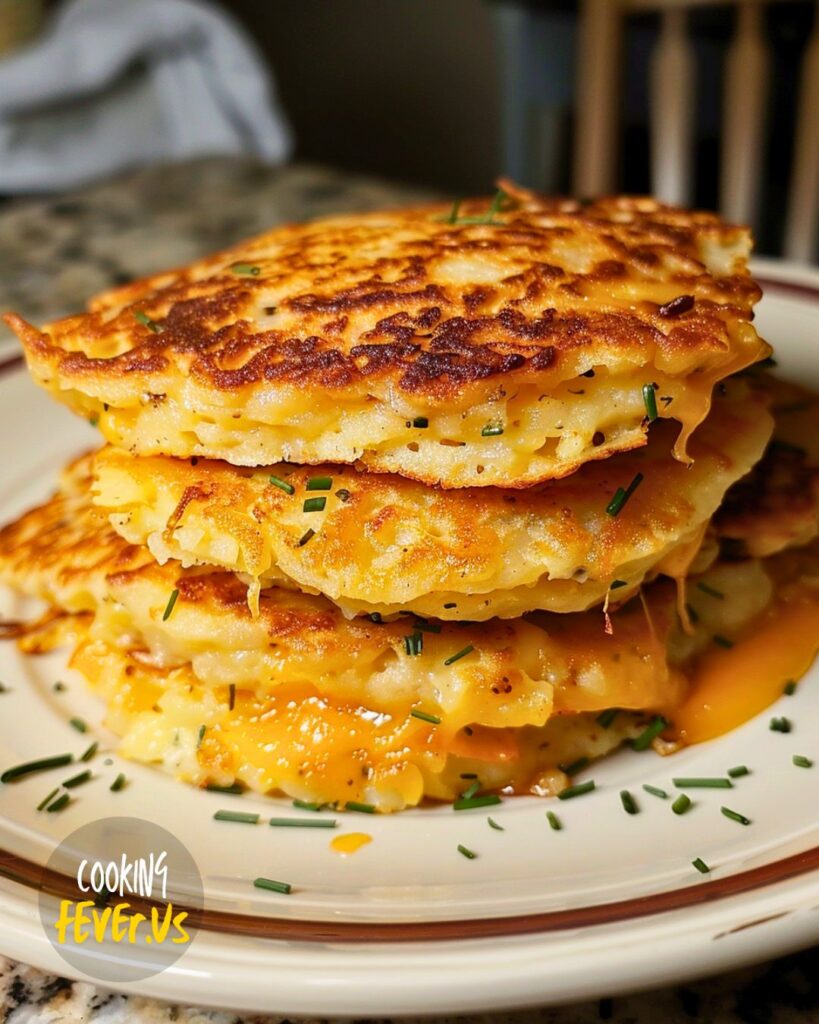 Making Cheesy Mashed Potato Pancakes