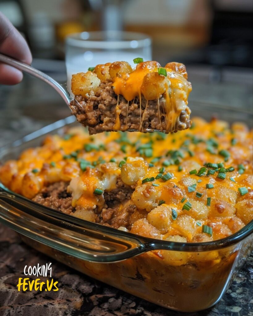 Cheesy Tater Tot Meatloaf Casserole Recipe