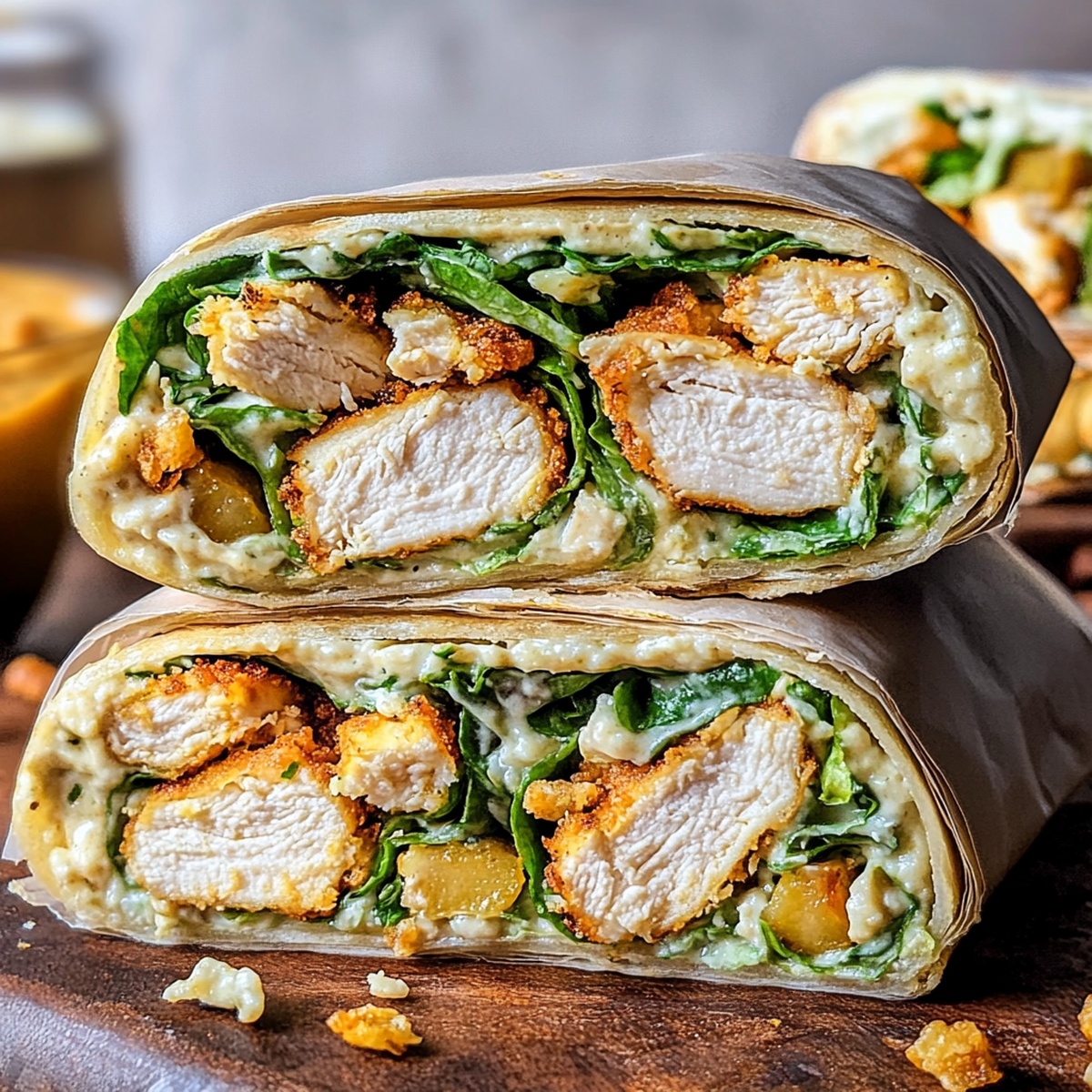 Making Chicken Caesar Wraps
