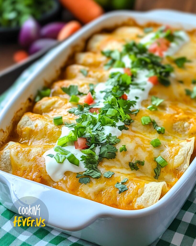 Making Chicken Enchiladas with Sour Cream White Sauce