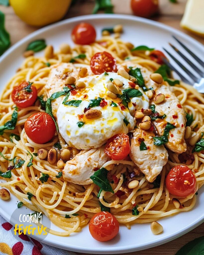 Chicken Spaghetti with Burrata Cheese Recipe