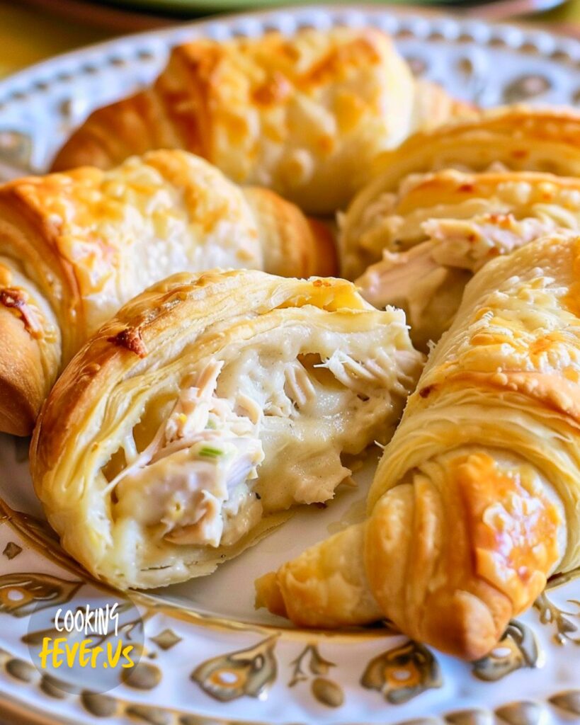 Serving the Chicken Stuffed Crescent Rolls