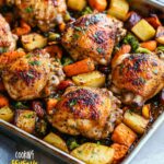 Chicken Thighs and Veggie Sheet Pan Bake recipe