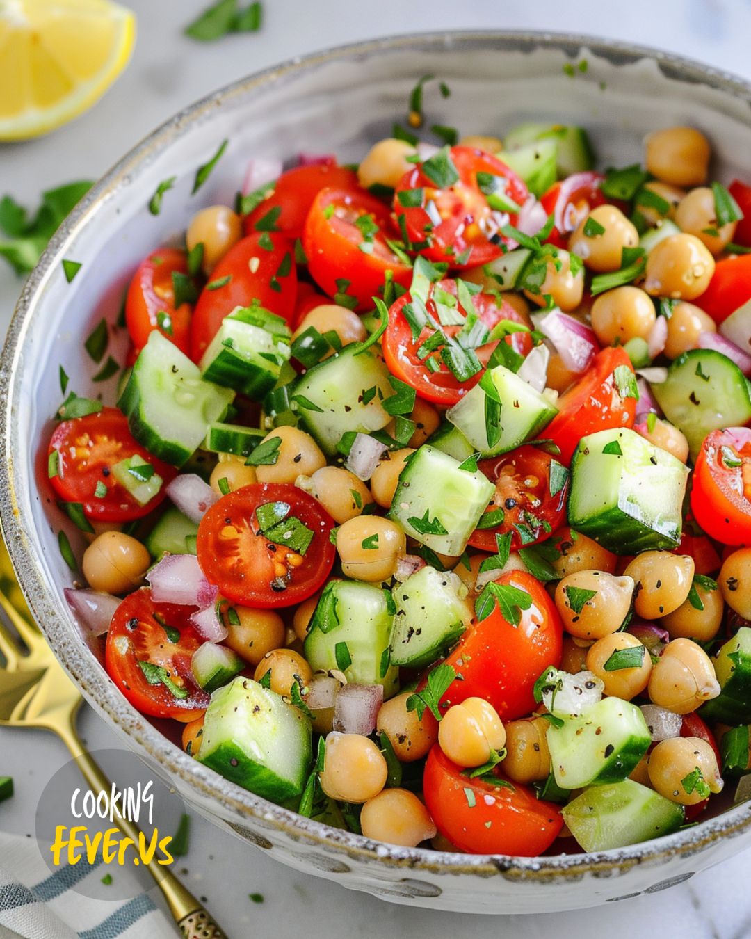 Chickpea Tomato Cucumber Salad