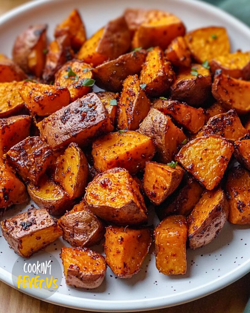 Serving Chili-Roasted Sweet Potatoes