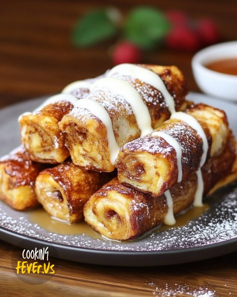 Making Cinnamon Roll French Toast Roll-Up