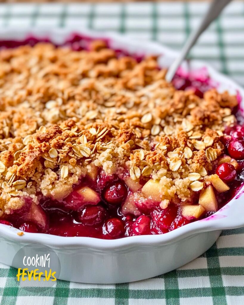 making Cranberry Apple Crumble