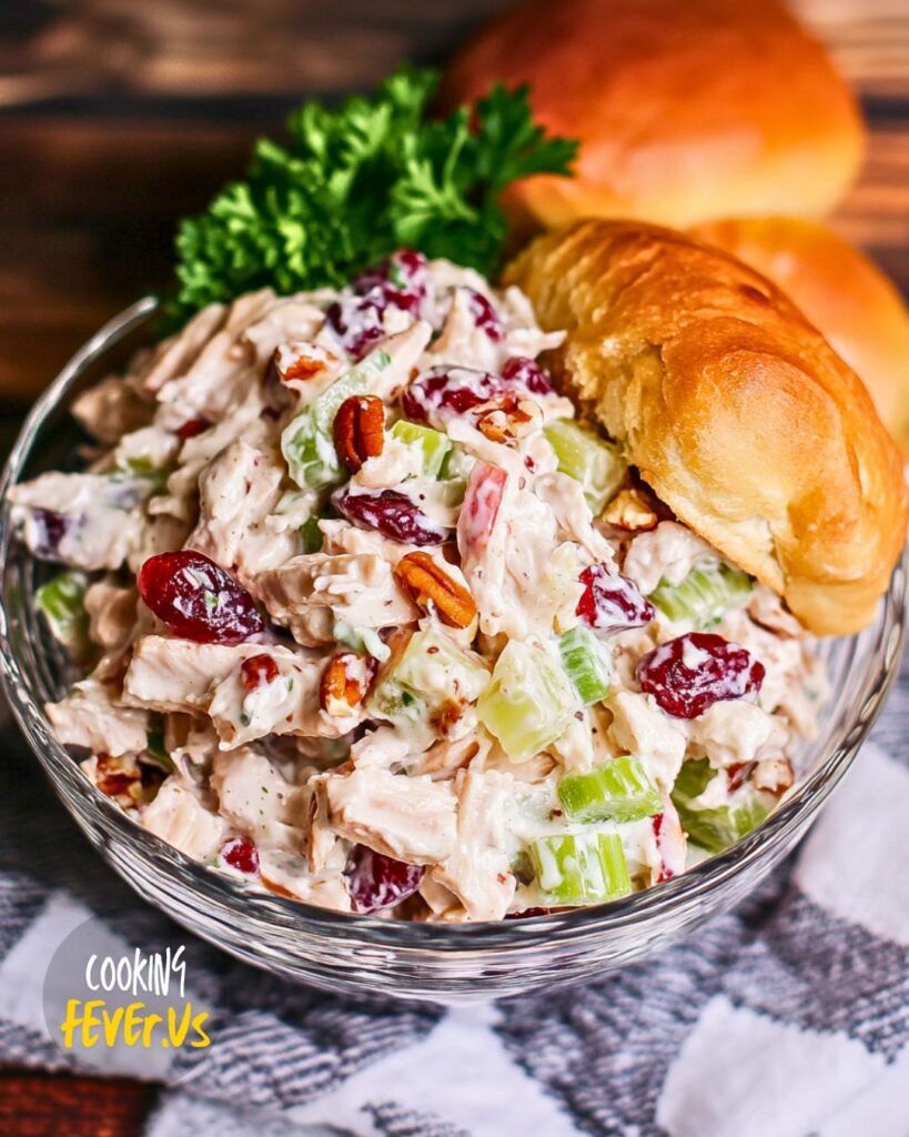 Preparing Cranberry Pecan Chicken Salad