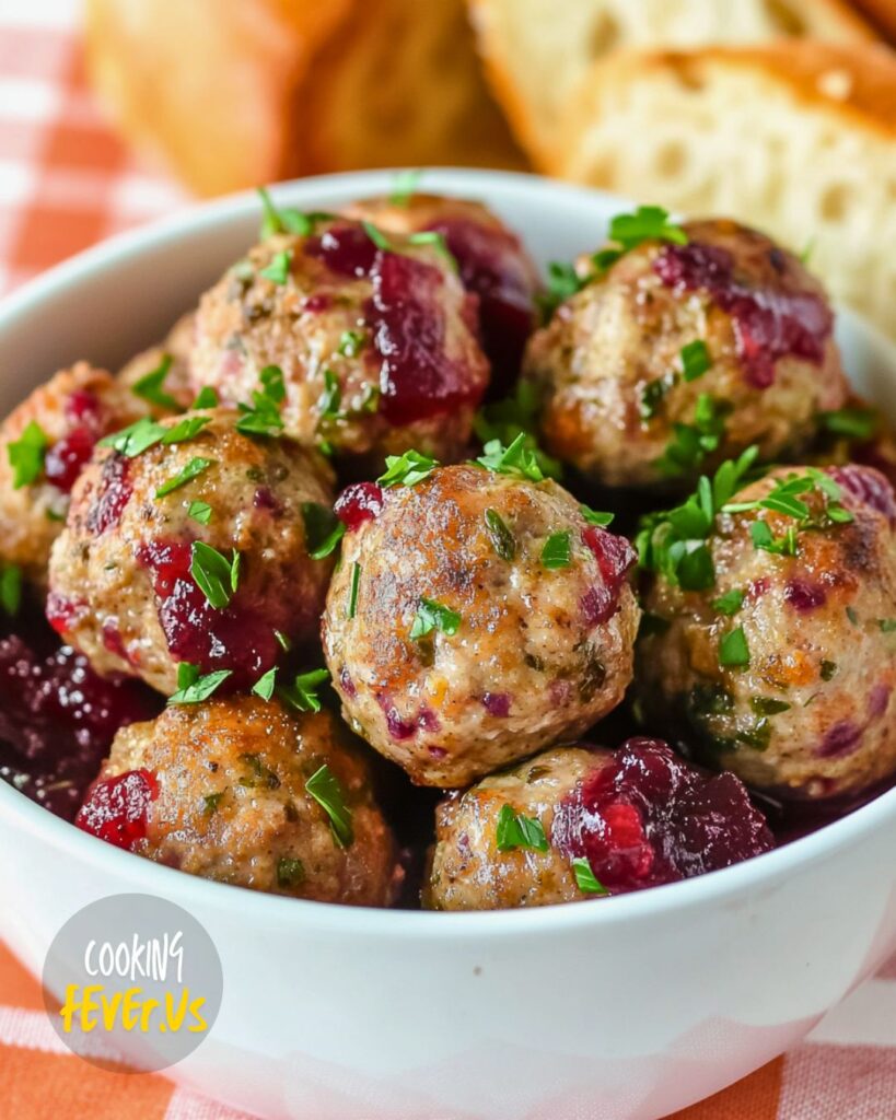 Cranberry Rosemary Turkey Meatballs Making