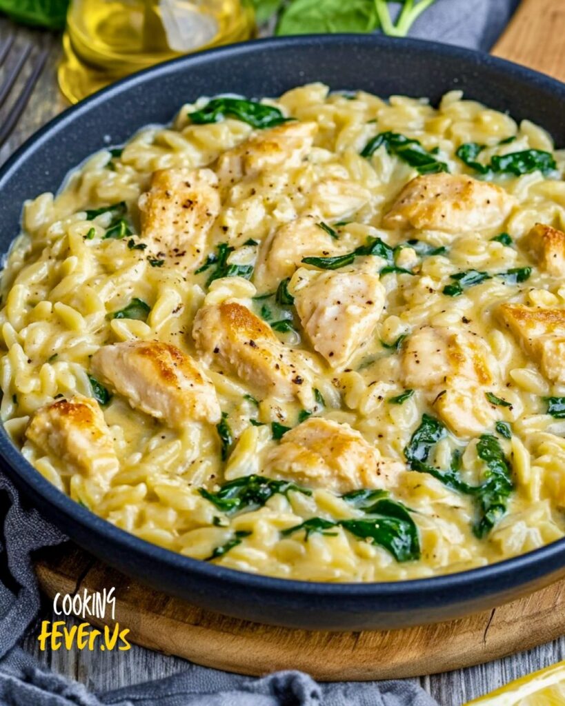 Creamy Parmesan Chicken And Orzo Skillet Recipe