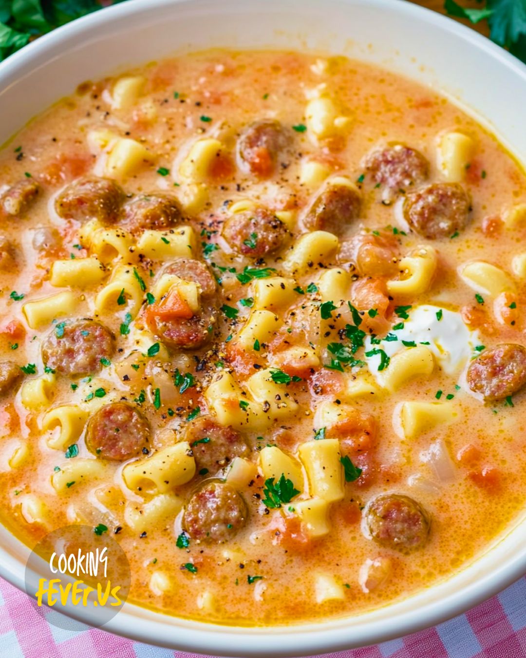 Making Creamy Parmesan Italian Sausage Soup