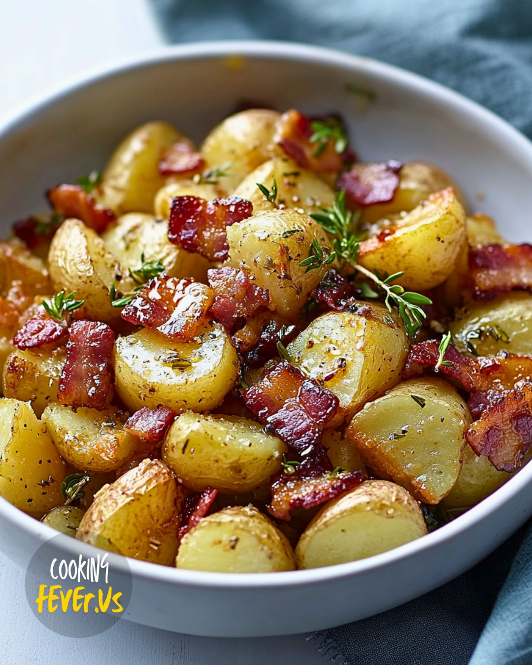 Crisp Roast Potatoes with Honey and Bacon Recipe