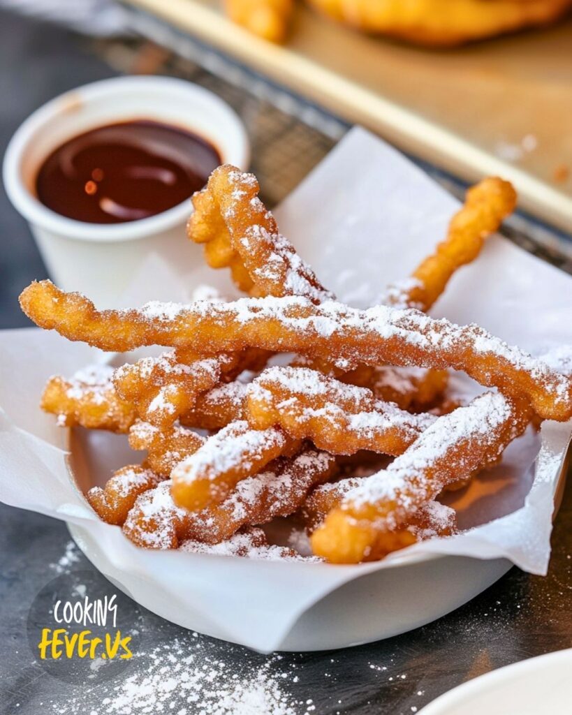 making Crispy Funnel Cake Sticks