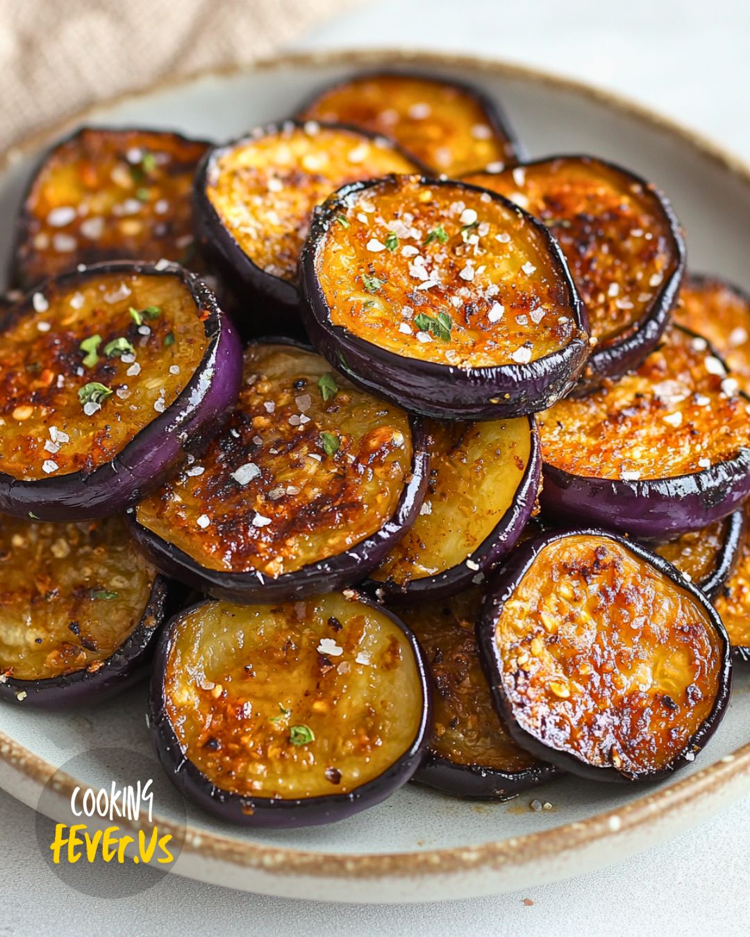 Crispy Roasted Eggplant with Garlic Recipe