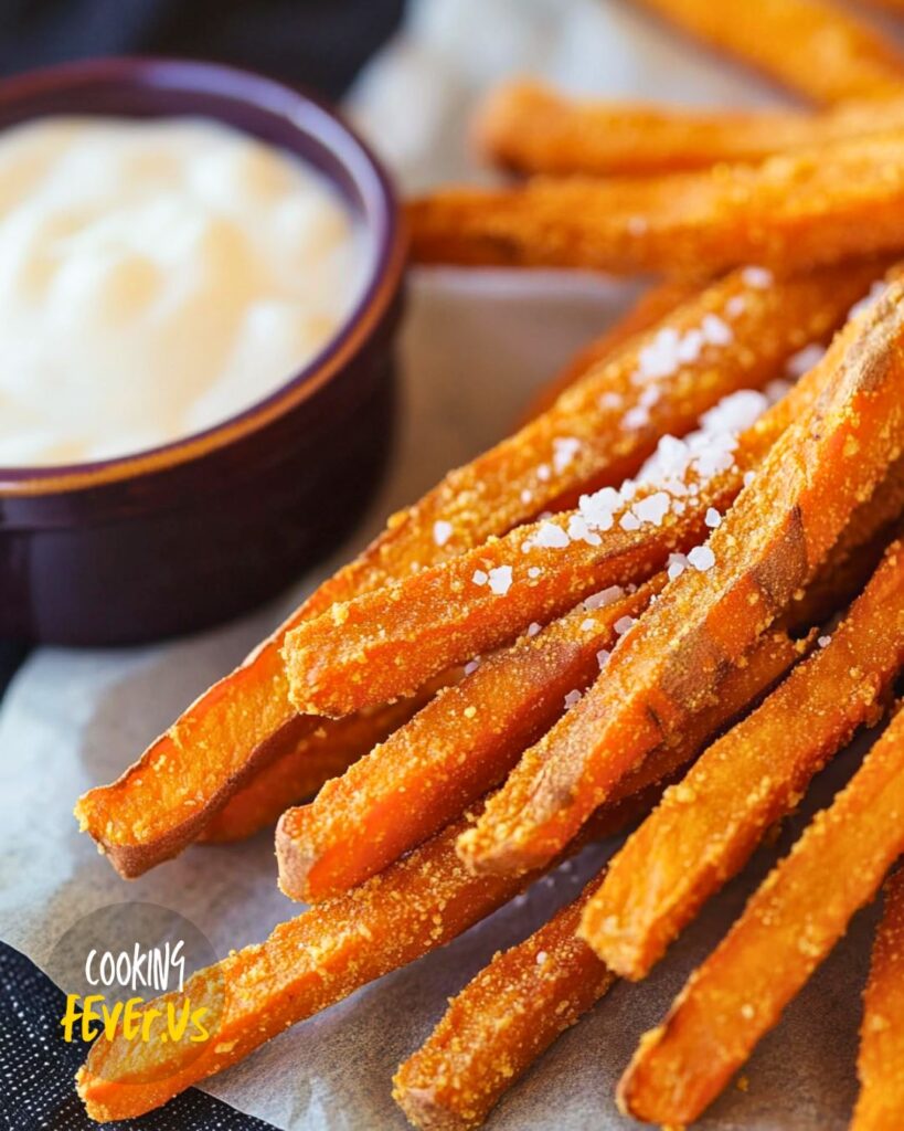 Making Crispy Sweet Potato Fries with Marshmallow Dip