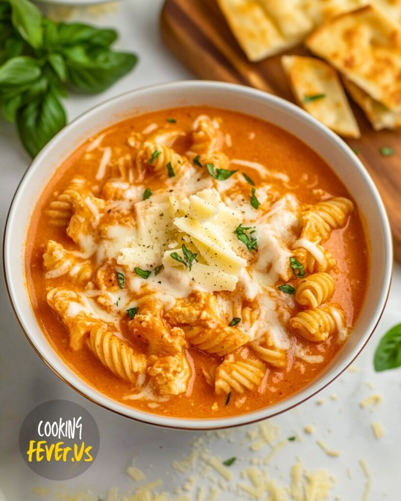 Making Crockpot Chicken Parmesan Soup