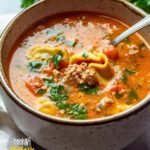 Preparing Crockpot Italian Sausage Tortellini Soup