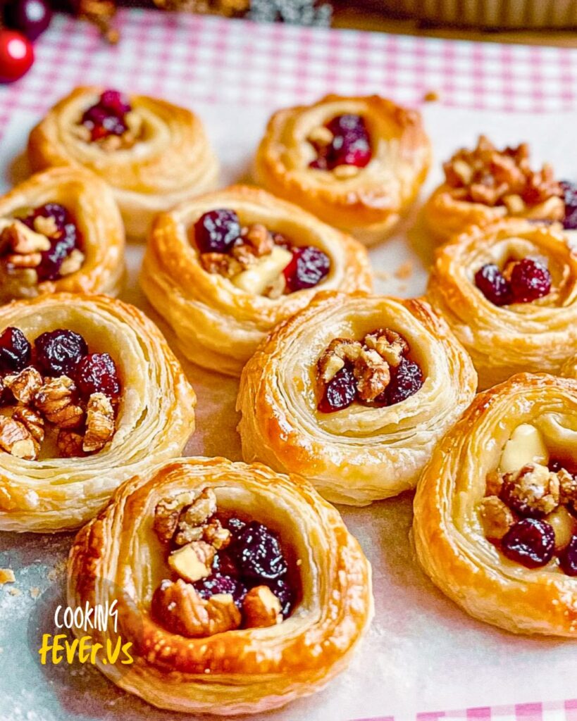 Cranberry Brie Puff Pastry Pinwheels Recipe